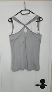 Vorschaubild 2 von Damen T-Shirt ärmellos meliert grau Gr. 36/S Baumwolle Freizeit