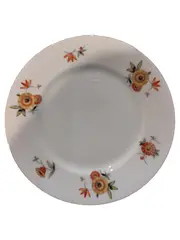 Vorschaubild 1 von Frühstücksteller Retro Blumenmuster Weiß Porzellan Teller