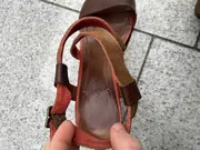 Vorschaubild 4 von Damen Sandaletten Gr. 38 Braun Casual Leder Optik Schnalle