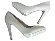 Vorschaubild 1 von Damen Pumps Gr. 36 Weiß Elegant Plateau High Heels