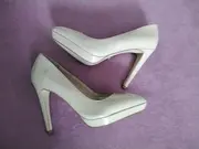 Vorschaubild 3 von Damen Pumps Gr. 36 Weiß Elegant Plateau High Heels