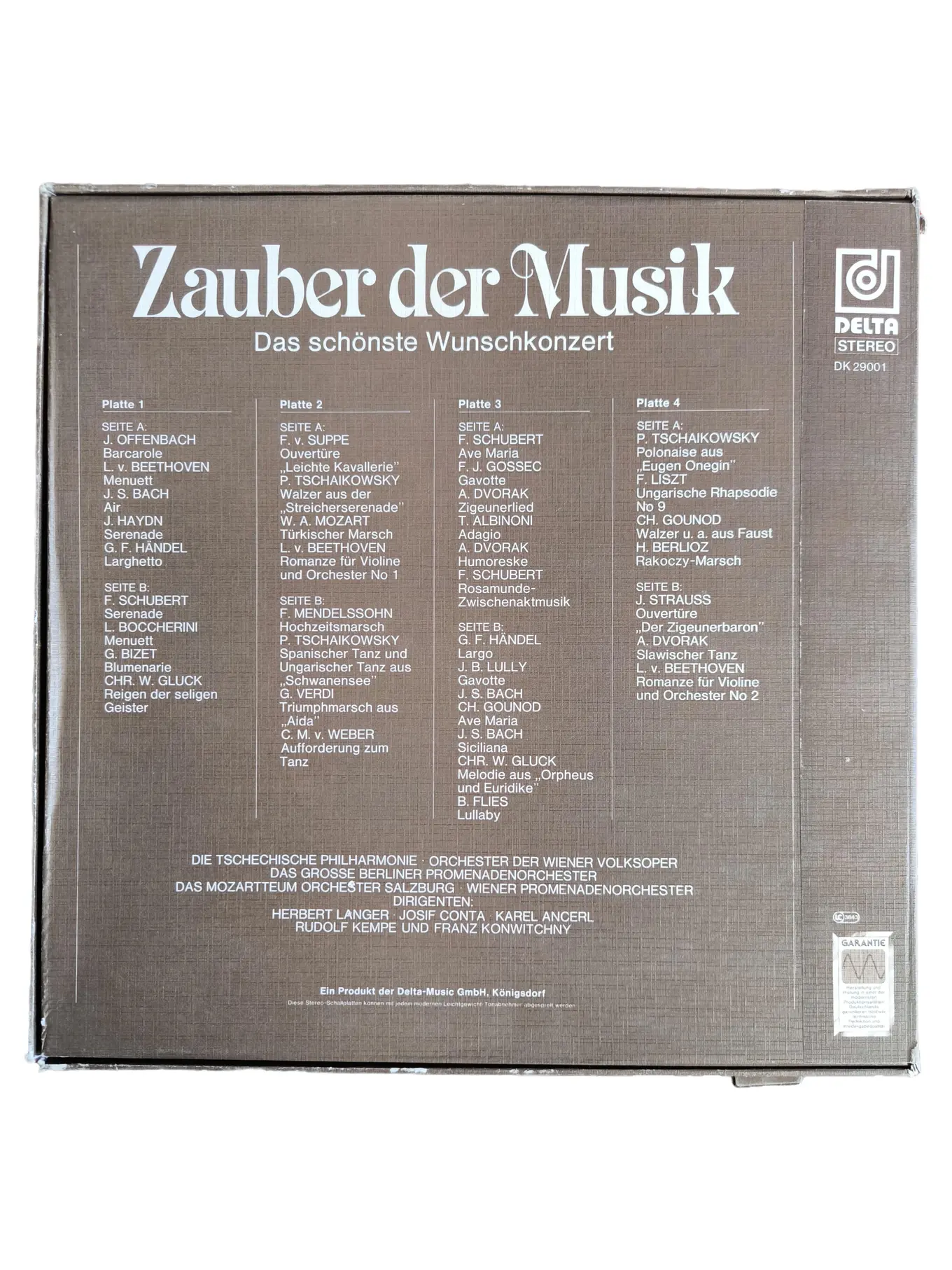 Klassik Wunschkonzert Vinyl Box Set Beethoven Mozart Bach Tchaikovsky Orchester