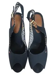 Vorschaubild 2 von Damen Peeptoe Keilabsatz Sandalen Gr. 39 Blau Modisch