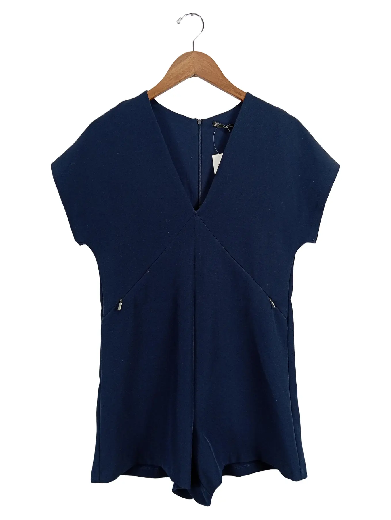 ZARA Damen Jumpsuit Playsuit Blau Gr. 34;XS Elegant Kurz Overall