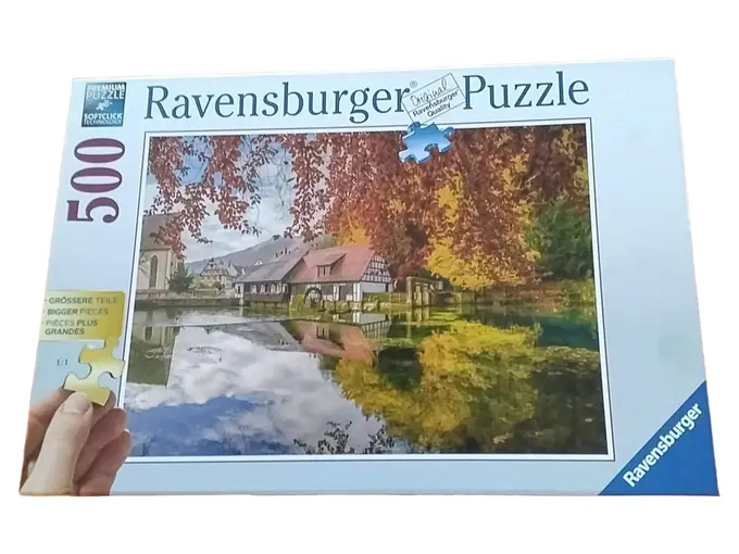HANSEPUZZLE Idyllische Landschaft Puzzle, 500 Teile - 46x30 Cm, Mit Aufbewahrungsbox & Beutel