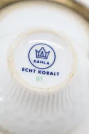 Vorschaubild 2 von Tasse Unterteller Echt Kobalt Mehrfarbig Gold Vintage Keramik