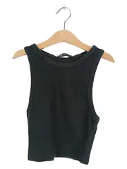 Vorschaubild 1 von Damen Tanktop Schwarz Gr. 36/S Basic Rippstrick
