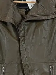 Vorschaubild 4 von Damen Lederjacke Gr. 40 Oliv Modern Reißverschluss