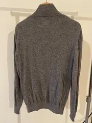 Vorschaubild 2 von Herren Pullover Gr. 48/M Grau Wolle Norwegermuster Reißverschluss