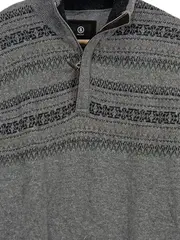 Vorschaubild 4 von Herren Pullover Gr. 48/M Grau Wolle Norwegermuster Reißverschluss