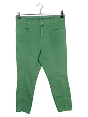 Vorschaubild 1 von Damen Stoffhose Grün Gr. 4 (DE 40) Casual Baumwolle Stretch