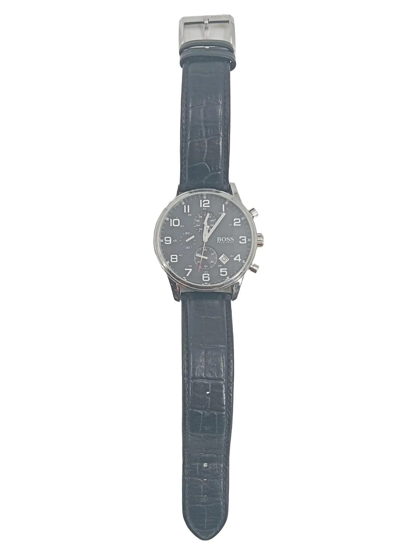 BOSS Herren Armbanduhr Chronograph Leder Schwarz Business Uhr