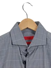 Vorschaubild 2 von Herren Business Hemd Slim Fit Gr. 38 Grau Kariert Baumwolle