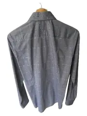 Vorschaubild 5 von Herren Business Hemd Slim Fit Gr. 38 Grau Kariert Baumwolle