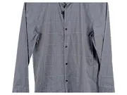 Vorschaubild 4 von Herren Business Hemd Slim Fit Gr. 38 Grau Kariert Baumwolle