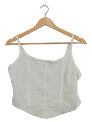 Vorschaubild 1 von Damen Top Mieder Spitze Weiß Gr. 40 L Ärmellos