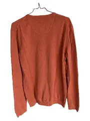 Vorschaubild 3 von Herren Pullover Langarmshirt V-Ausschnitt Gr. L Orange Baumwolle