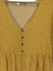 Vorschaubild 2 von Sommerkleid Blumenmuster Damen Gr. S Gelb Viskose Freizeit