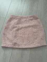 Vorschaubild 2 von Damen Tweed Minirock Rosa Größe S A-Linie Zierknöpfe