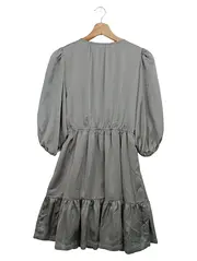 Vorschaubild 2 von Cocktailkleid Damen 42/XL Grau Elegant Vintage Wickelkleid