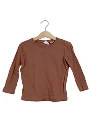 Vorschaubild 1 von Langarmshirt Kinder Gr. 98 Braun Basic Baumwolle Unisex