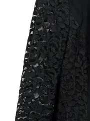 Vorschaubild 2 von Blazer Damen Spitze Blumenmuster Schwarz Gr. 38 Elegant Langarm