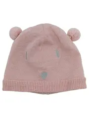 Vorschaubild 1 von Baby Mütze Rosa Bärenmotiv Pompons Wolle Polyacryl