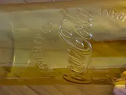 Vorschaubild 2 von Trinkglas Retro Orange Glas 14.5cm Logo Schriftzug Sammlerstück
