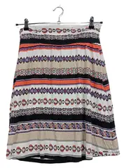 Vorschaubild 1 von Damen Faltenrock Gr. 44 Mehrfarbig Ethno Boho Muster Viskose
