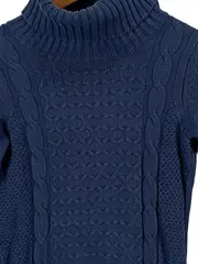 Vorschaubild 3 von Herren Pullover Rollkragen Zopfstrick Gr. 46/S Blau Casual