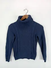 Vorschaubild 2 von Herren Pullover Rollkragen Zopfstrick Gr. 46/S Blau Casual