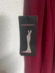 Vorschaubild 2 von Damen Festkleid Gr. 46 Rot V-Ausschnitt Chiffon Abendkleid NEU