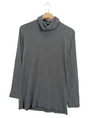 Vorschaubild 1 von CANDA Damen Langarmshirt Rollkragen Grau Gr. 38/M Basic