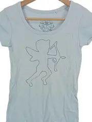 Vorschaubild 4 von Damen T-Shirt Cupido Amor Print Hellblau Gr. S 36