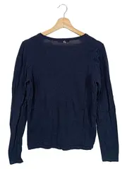 Vorschaubild 2 von Strickjacke Damen Gr. 38/M Blau Klassisch Elegant V-Ausschnitt