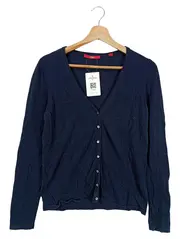 Vorschaubild 1 von Strickjacke Damen Gr. 38/M Blau Klassisch Elegant V-Ausschnitt