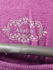 Vorschaubild 5 von Damen Top Gr. 46/3XL Lila Ärmellos Zierknöpfe Baumwolle