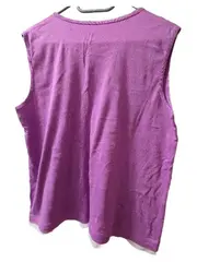 Vorschaubild 2 von Damen Top Gr. 46/3XL Lila Ärmellos Zierknöpfe Baumwolle