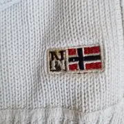 Vorschaubild 2 von Damen Pullover V-Ausschnitt Weiß Baumwolle Gr. S 36