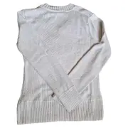 Vorschaubild 3 von Damen Pullover V-Ausschnitt Weiß Baumwolle Gr. S 36
