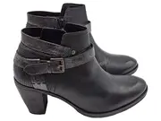 Vorschaubild 1 von Damen Stiefeletten Schwarz Gr. 38 Leder Blockabsatz Urban
