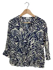 Vorschaubild 1 von Damen Hemdbluse Zebra-Muster Viskose 3/4-Arm Gr. 40;L