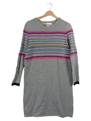 Vorschaubild 1 von Damen Strickkleid Fair Isle Muster Grau Gr. L