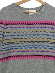 Vorschaubild 5 von Damen Strickkleid Fair Isle Muster Grau Gr. L