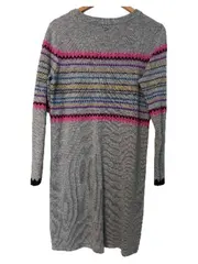 Vorschaubild 2 von Damen Strickkleid Fair Isle Muster Grau Gr. L