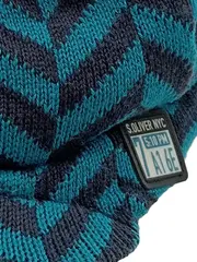 Vorschaubild 3 von Damen Ballonmütze Strickmütze Türkis Grau Zickzack Muster