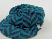 Vorschaubild 2 von Damen Ballonmütze Strickmütze Türkis Grau Zickzack Muster