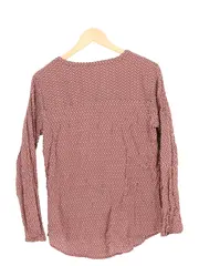 Vorschaubild 2 von Damen Bluse Gr. 38 Rot Gepunktet Langarm Casual