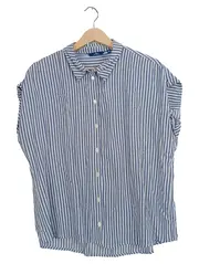 Vorschaubild 1 von Damen Hemdbluse Gr. 40/L gestreift Kurzarm Viskose