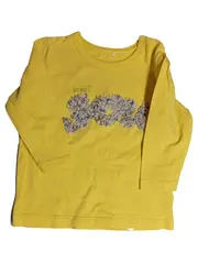 Vorschaubild 1 von Langarmshirt Blumen Applikation Baumwolle Gelb Gr. 68